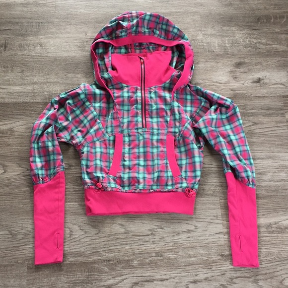 Lululemon - Run Reflection Half Zip Jacket - Senorita Pink Plaid - Picture 1 of 11